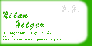 milan hilger business card